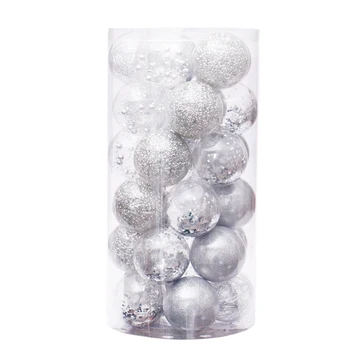 

30pcs Bauble Clear Polystyrene DIY Shatterproof Stuffed Shopping Mall Christmas Ball Ornament Home Party Decoration Tree Hanging