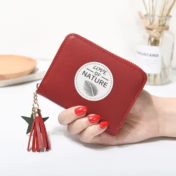 

Women Wallets 2020 Small Leather Wallets Tassel Luxury Brand Zipper Mini Short Wallet Ladies Clutch Card Holder Carteras Mujer