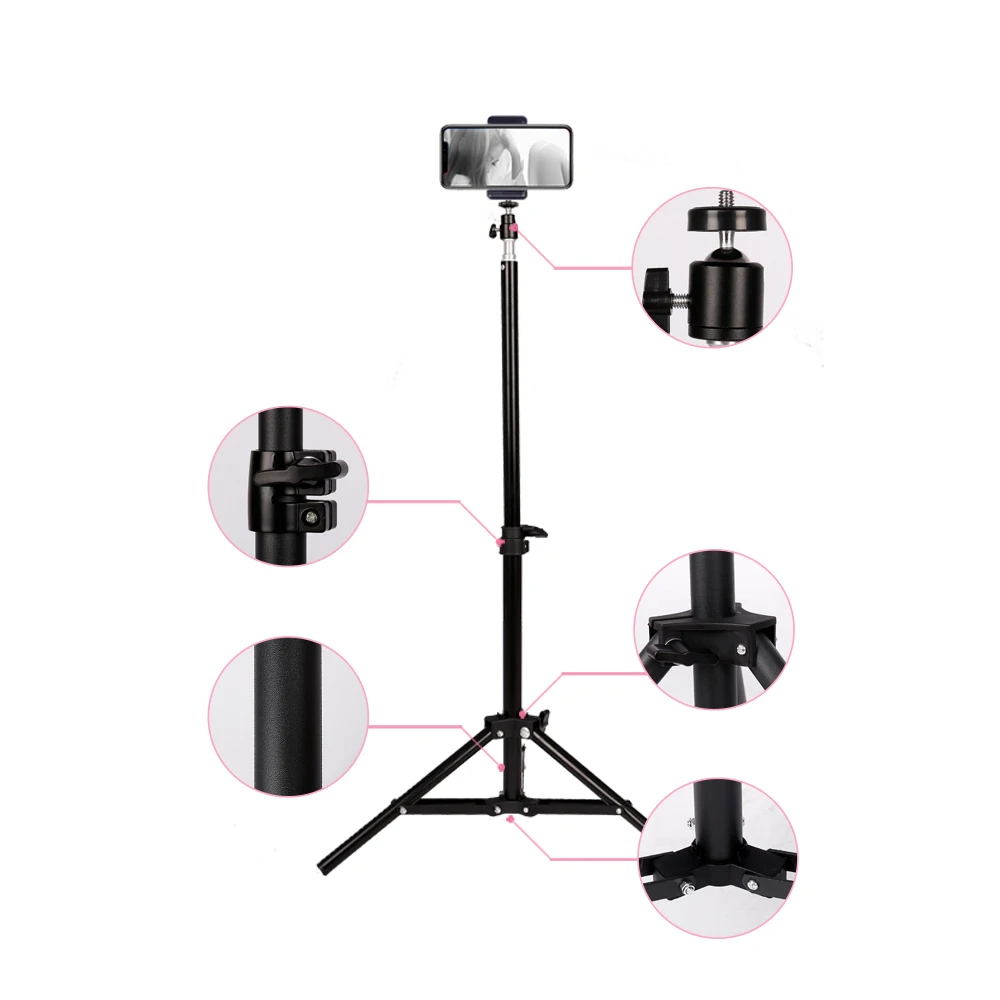 Штатив-Трипод для селфи с винтовой головкой 1/4 для фотосъемки, портативный светильник, подставка с Bluetooth, дистанционный зажим для телефона, шаровая Головка для мини-фотостудии