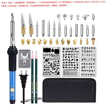 

EU Plug 45 Pcs Wood Burning Kit,Creative Wood Burner Set With Adjustable Temperature Soldering Pyrography Wood Burning Pen + Emb