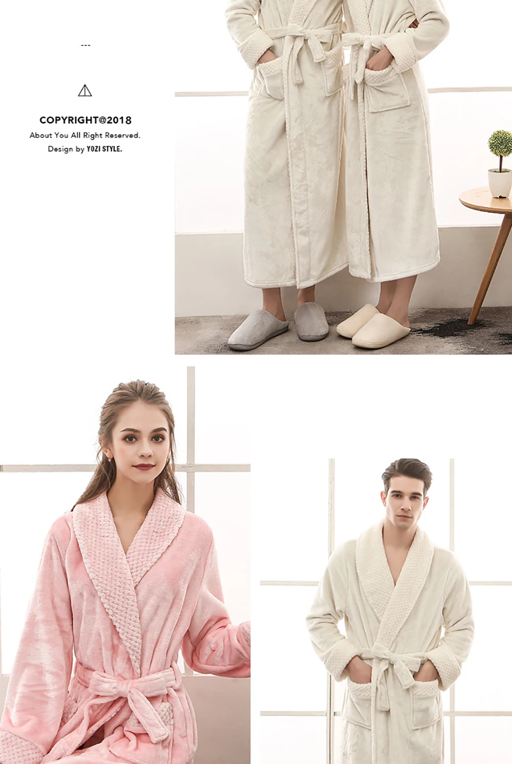 silk pajamas Couples Men Flannel Robes Winter Thicken Kimono Night Dresses Plus Size Autumn Patchwork Fleece Long Robes Bathrobe Nightgown pajama bottoms