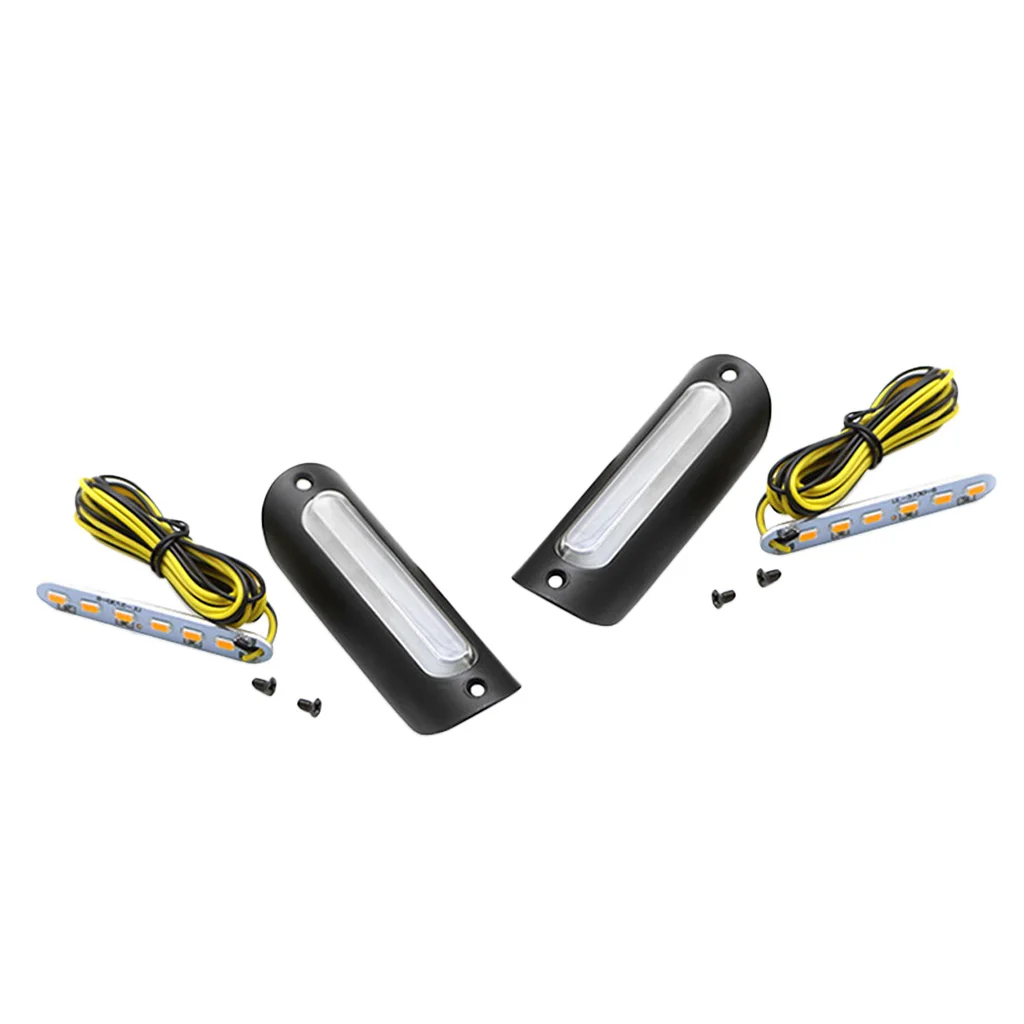 2PCS Motorcycle Handlebar Turn Signal Light DC 12V LED Bar End Lamp Indicator Blinker Amber Lights for Harley Motorbike