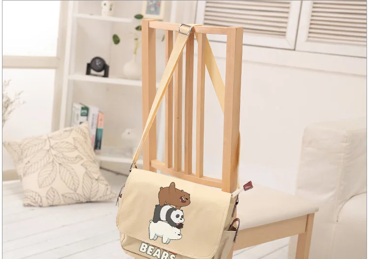 We Bare Bears Shoulder Bag Bear Three Cute Comic Bag Satchel Russian Cartoon Gift Present Crossbody Aslant (1)