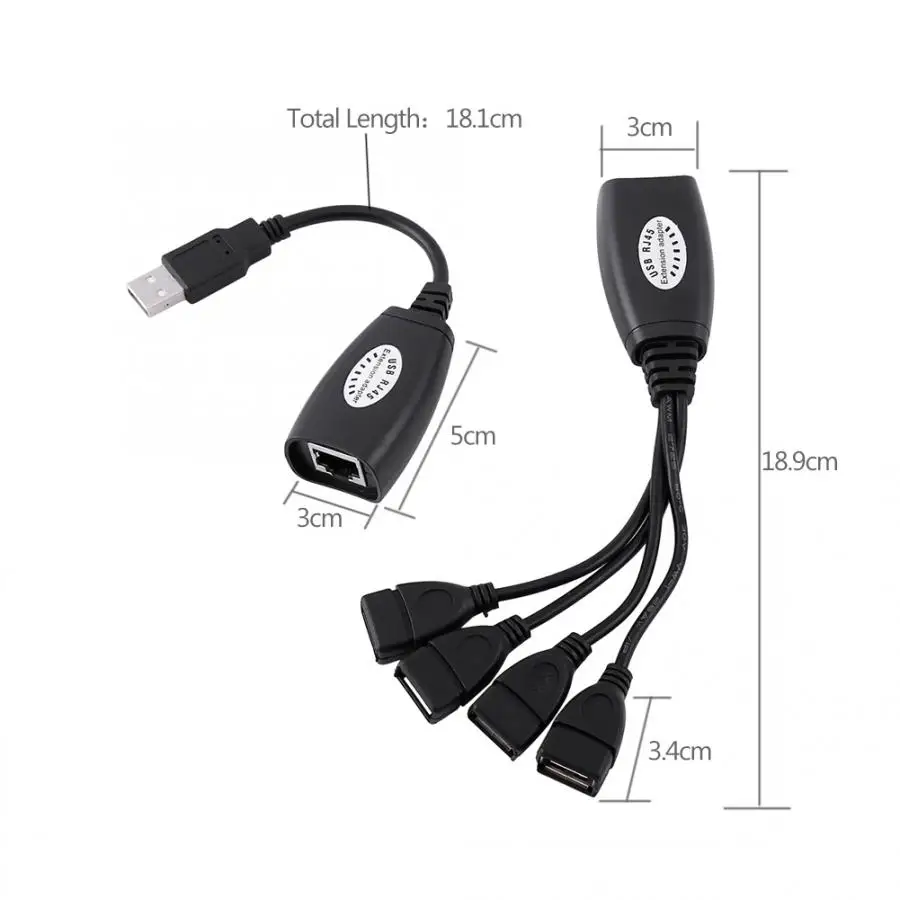 Высококачественный 4 портовый USB 2 0 к RJ45 хаб Ethernet удлинитель сетевой адаптер
