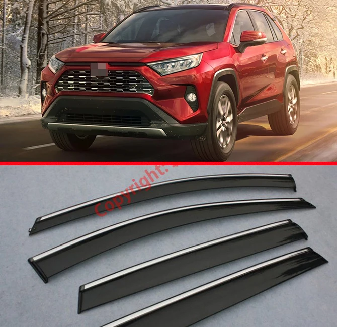 

Window Wind Deflector Visor Rain/Sun Guard Vent For Toyota Rav4 2019 2020 Car Accessories Stickers