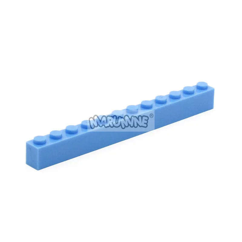 Marumine 50 шт./лот 1x12 кубики куб 6112 базовые строительные блоки часть город МОС частицы DIY классическое образовательное Строительство игрушки - Цвет: Небесно-голубой