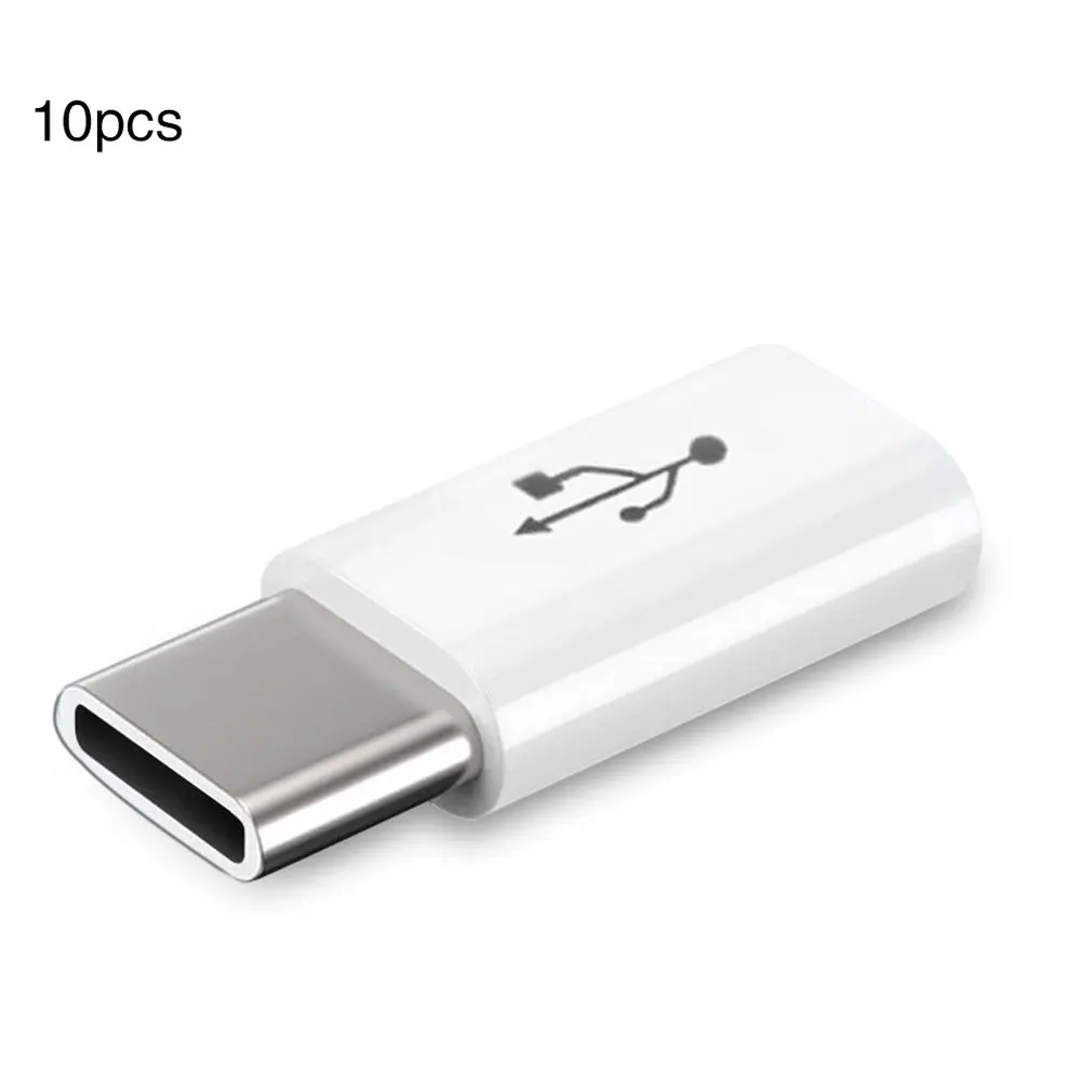 5/1PCS держатель мобильного телефона адаптер кабель с разъемами микро-usbи USB C адаптер Microusb разъем для Xiaomi huawei samsung Galaxy A7 адаптер Тип USB C - Цвет: White 10Pcs