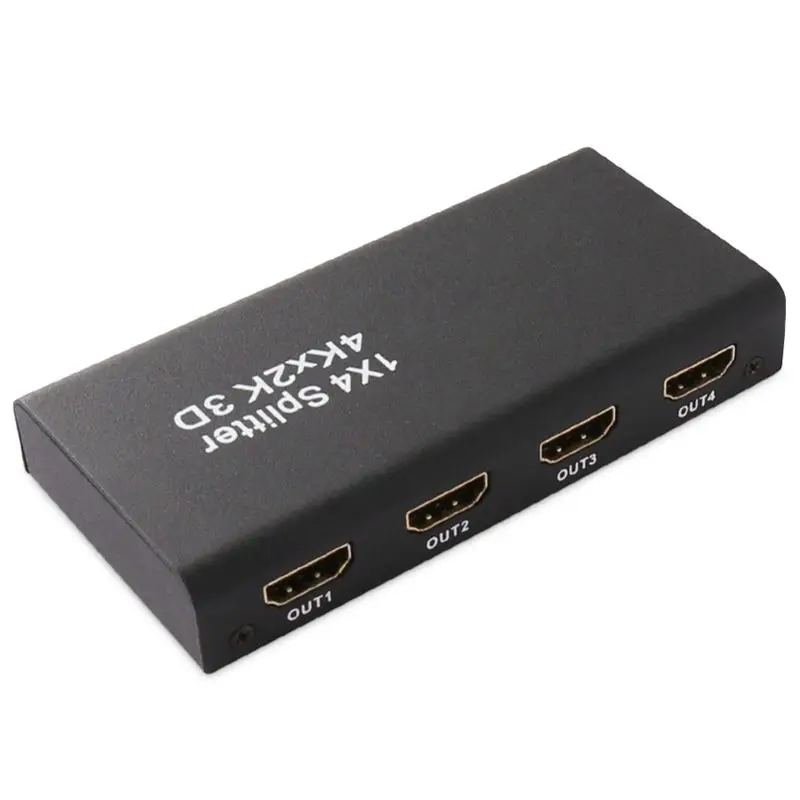 FFYY-4K HDMI 1x4 2160P Splitter Full HD 1080P Amplifier HDMI Switch Switcher 1 in 2/4 Out Converter adapter For HDTV EU Plug