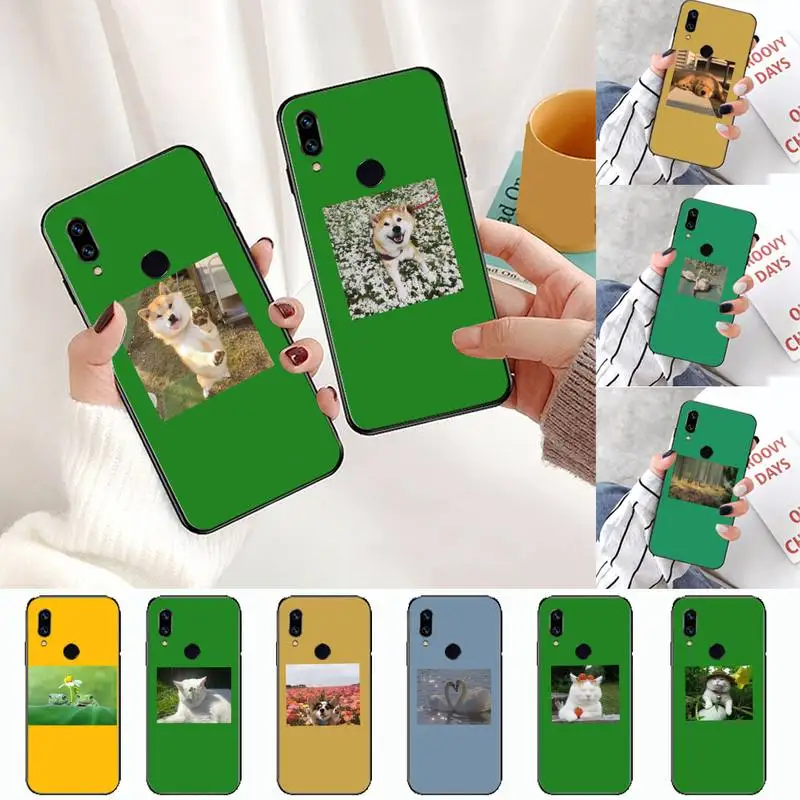 

Cute animal cat dog Phone Case For Xiaomi Redmi 4x 5 plus 6A 7 7A 8 mi8 8lite 9 note 4 5 7 8 pro