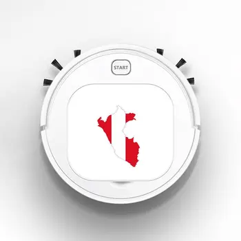 

1800Pa USB Smart Robot Rechargeable 3 in 1 Auto Smart Robot Strong Suction Sweeper Vacuum Cleaners Styling Peru Map Flag