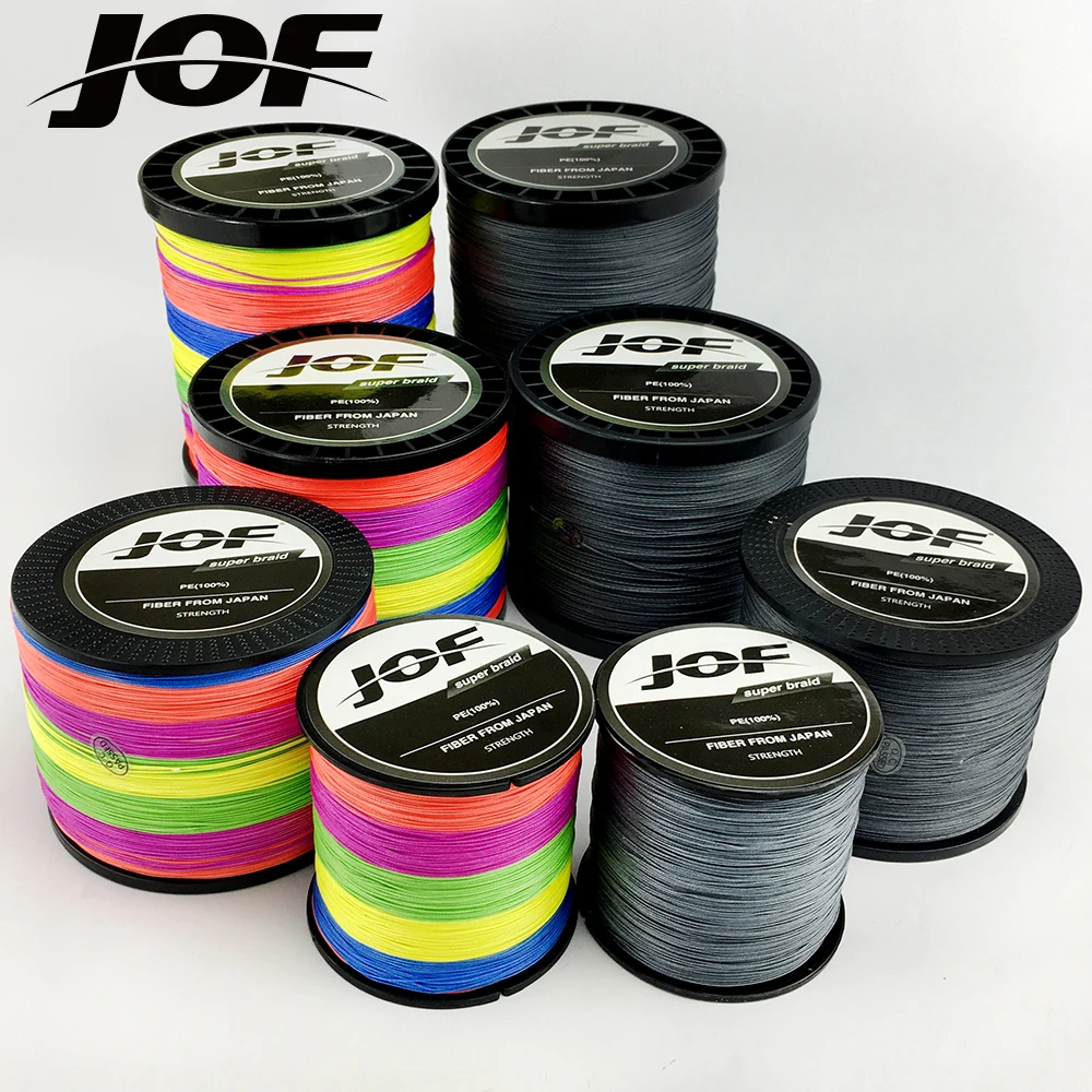 JOF 12/9/8 пряди оплетка 1000 м 500 300 100 PE плетеная рыболовная леска из ПЭ сильный