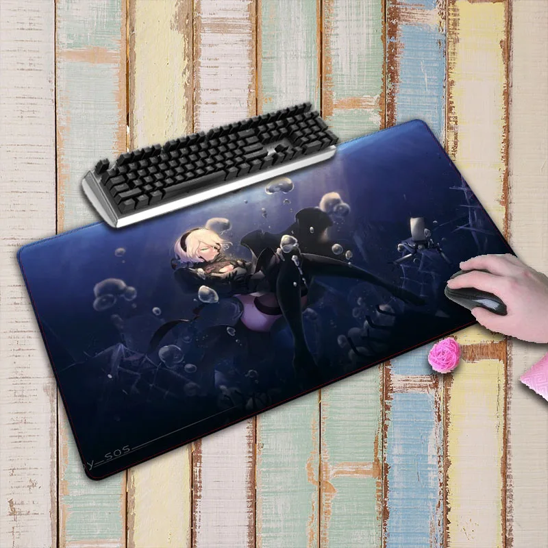 New NieR Automata Anime Large Lock Edge mouse pad gamer play mats Large Gaming Gamer Cartoon mouse 