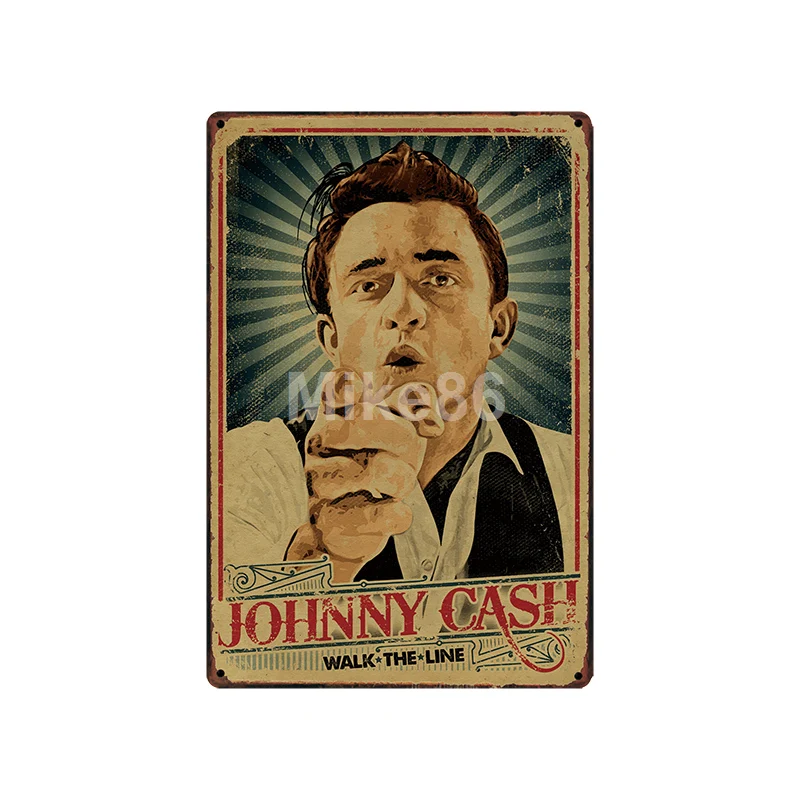 [Mike86] музыкальная металлическая вывеска johny CASH винтажный Пивной магазин рисунок