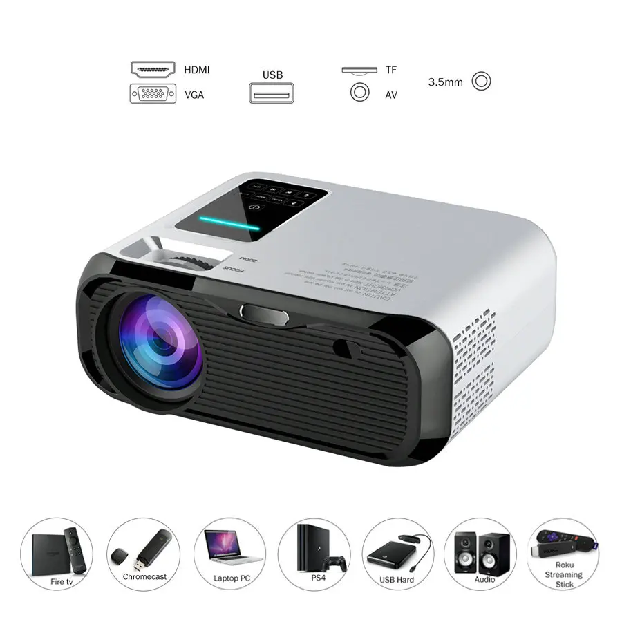  VIVICINE Newest 720p Portable LED ProjectorOption Android Handheld HDMI USB Home Theater Video Game