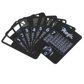 

Quality Waterproof PVC Plastic Playing Cards Set Deck Poker Classic Magic Tricks Tool Pure Black Magic Box-packed