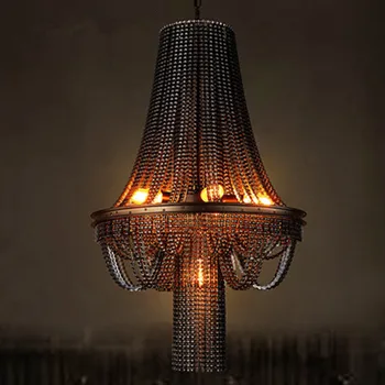 

Loft creative personality retro industrial heavy metal bar The cafe bicycle chain pendant lamp