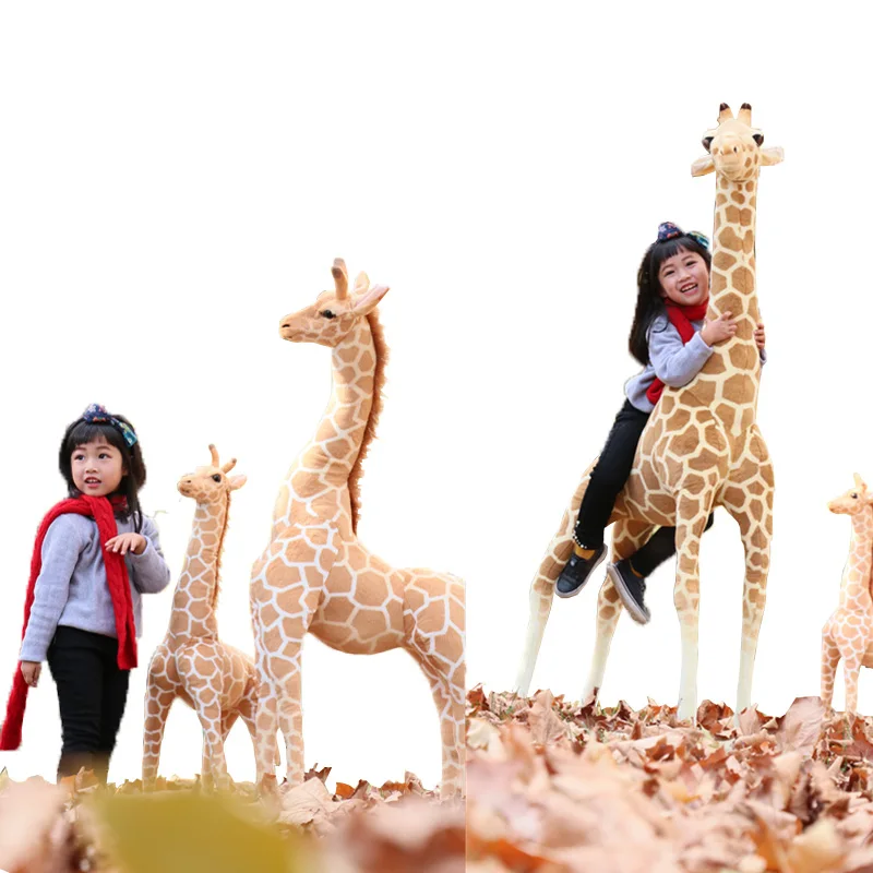 Dorimytrader 5.2feet Biggest Giraffe Plush Toy Giant Simulation Animal Giraffe Doll for Children Gift Home Deco 63inch 160cm