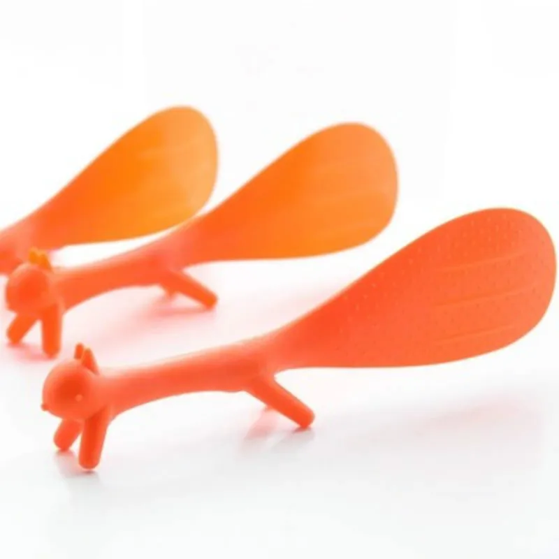 Creative Squirrel Vertical Rice Ladle Korea Non-stick Plastic Kitchen Utensils Stainless Steel Rice Ladle