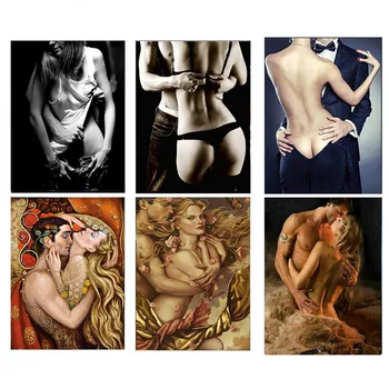 

5D DIY Diamond Embroidery men-and-woman lover Lovers Scenery Full square round Rhinestone Cross stitch Bedroom decoration N30