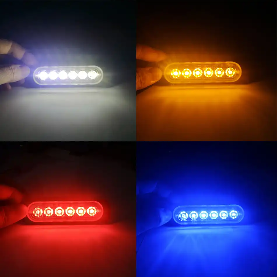 luces led estroboscopicas de emergencia para coche de 18w luces de policia 12v 24v 6 luces led de advertencia laterales para camion motocicleta y