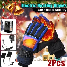 1 пара, перчатки для катания на лыжах, перчатки с электрическим подогревом, зимние, тепловые, USB, для рук, теплые, с сенсорным экраном, зимние, теплые, водонепроницаемые, для мотоцикла