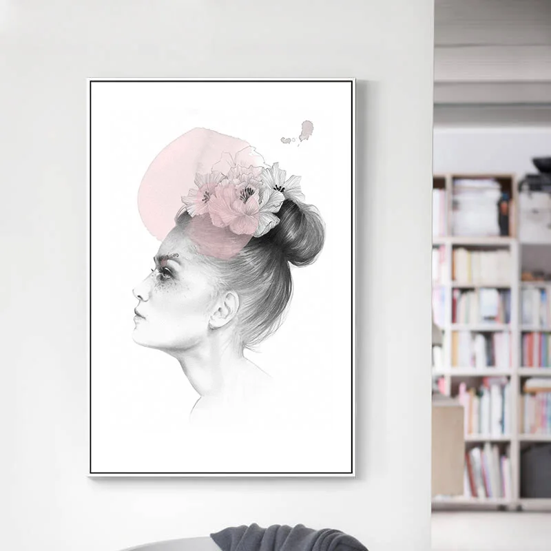 Scandinavian Figure Art Canvas Abstract Painting Girl Wall Poster Print Nordic Decoration Picture Modern Home Decor | Дом и сад