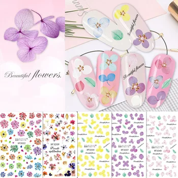 

1pcs 3D Dried Flower Nail Stickers Immortal Flower Design Nails Slider Decals Adhesive Manicure Tips DIY Nail Art Decorations