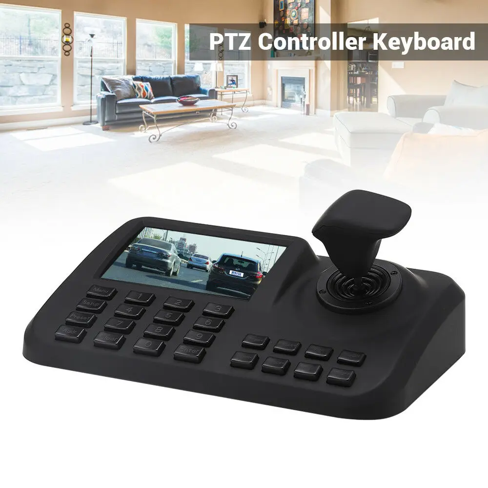 CCTV Joystick Keyboard Controller 5"LCD Screen Onvif 2.4 for IP Speed PTZ camera 