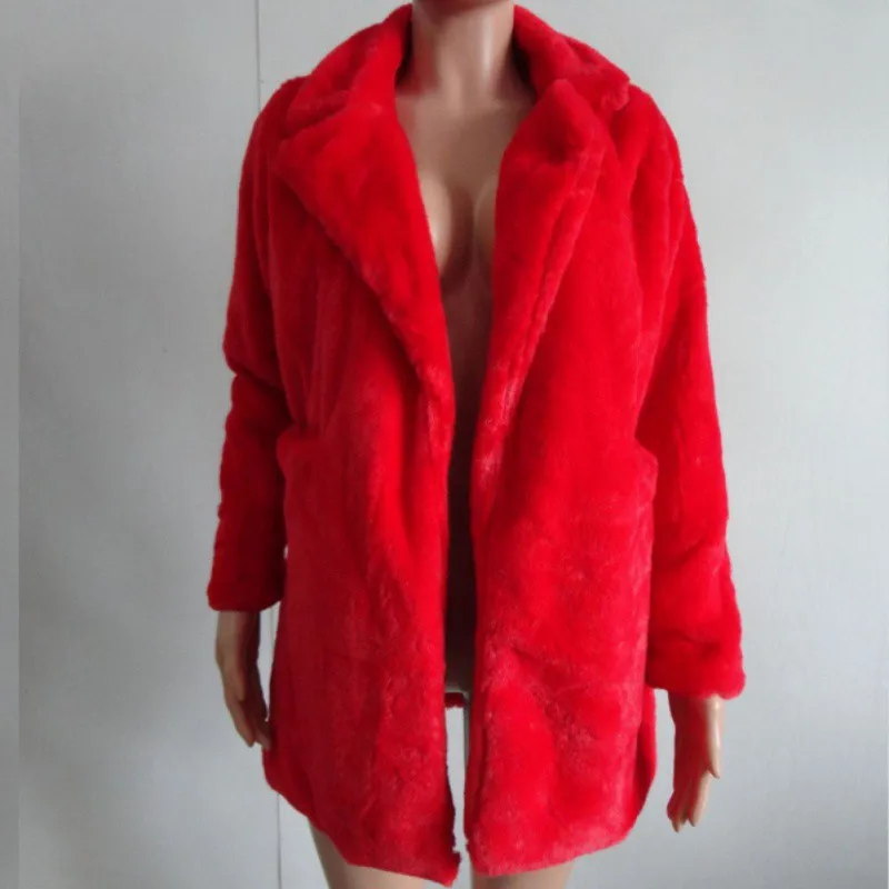Женское пальто из искусственного меха с длинным рукавом, толстые теплые флисовые куртки, пальто больших размеров, зимние черные, желтые, розовые, красные меховые пальто, осень T8