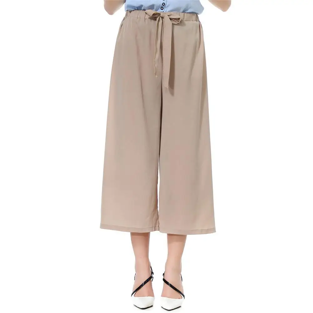 Plus size Pants Fashion Women Solid Color/Striped Drawstring Wide Leg Trousers Loose Fit ladies Pants Capris Plus size Pants Fashion Women Solid Color/Striped Drawstring Wide Leg Trousers Loose Fit ladies Pants Capris