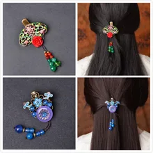 Этнический стиль перегородчатая веерообразная Ретро боковая заколка Hanfu классический костюм утконоса шпилька Китайский древний корт украшение для волос