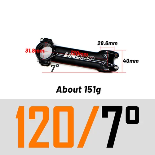 UNO Black Stem Bike Ultralight 7 17 35 Degree MTB Road Stem Fork 28.6 31.8mm 60/70/80/90/100/110/120/130mm Bicycle King Kalloy - Image 11