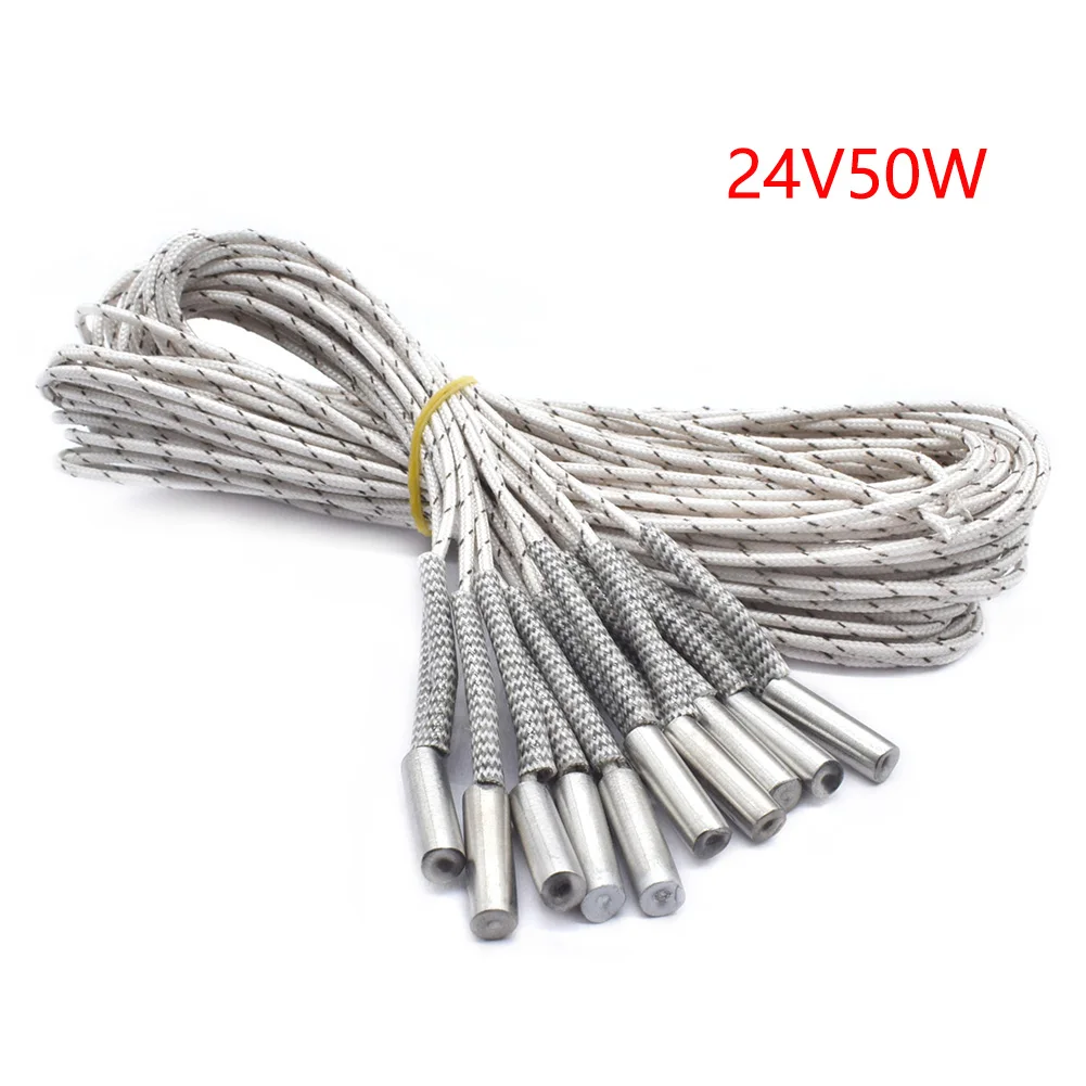 Extruder 6*20mm 1m Heating Tube 50W Stainless Steel Ceramic Heater Hotend Single Head Practical Reprap Durable 12V/24V | Компьютеры и