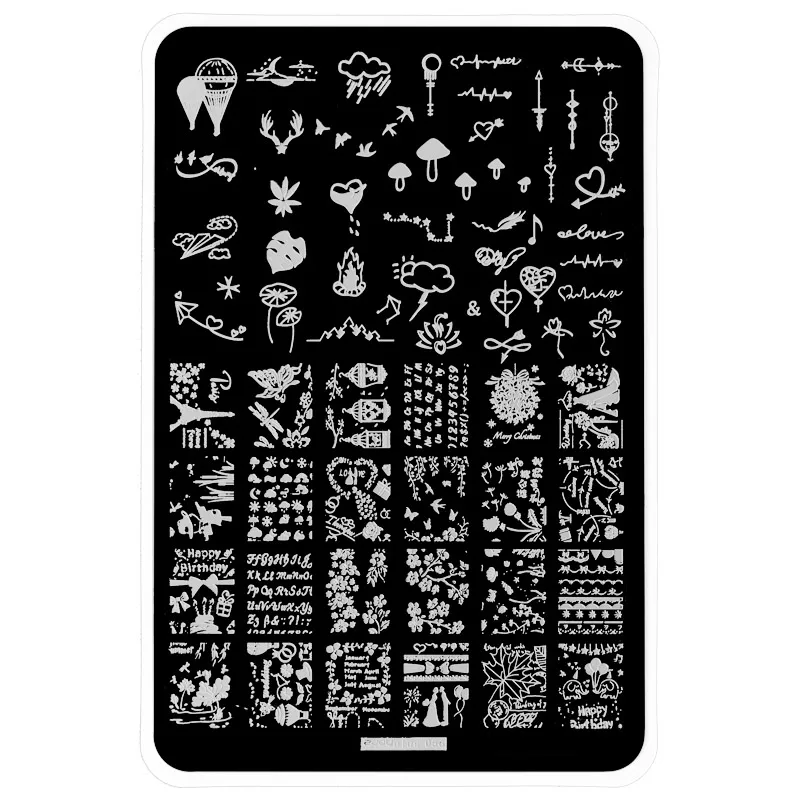 1PC**9.5X14.5cm Nail Art Stamping Plate 304 Stainless Steel Templates  Plates Image--Unique Design/Lace design nail Stamp Plate