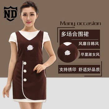 

Cute apron Korean version fashion supermarket beauty salon beautician overalls apron woman