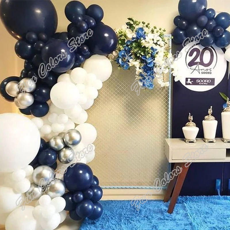 

147cs/set Matte Navy Blue Balloons Garland Arch Kit Latex Doubled Apricot Birthday Party Decoration Wedding Baby Shower Supplies
