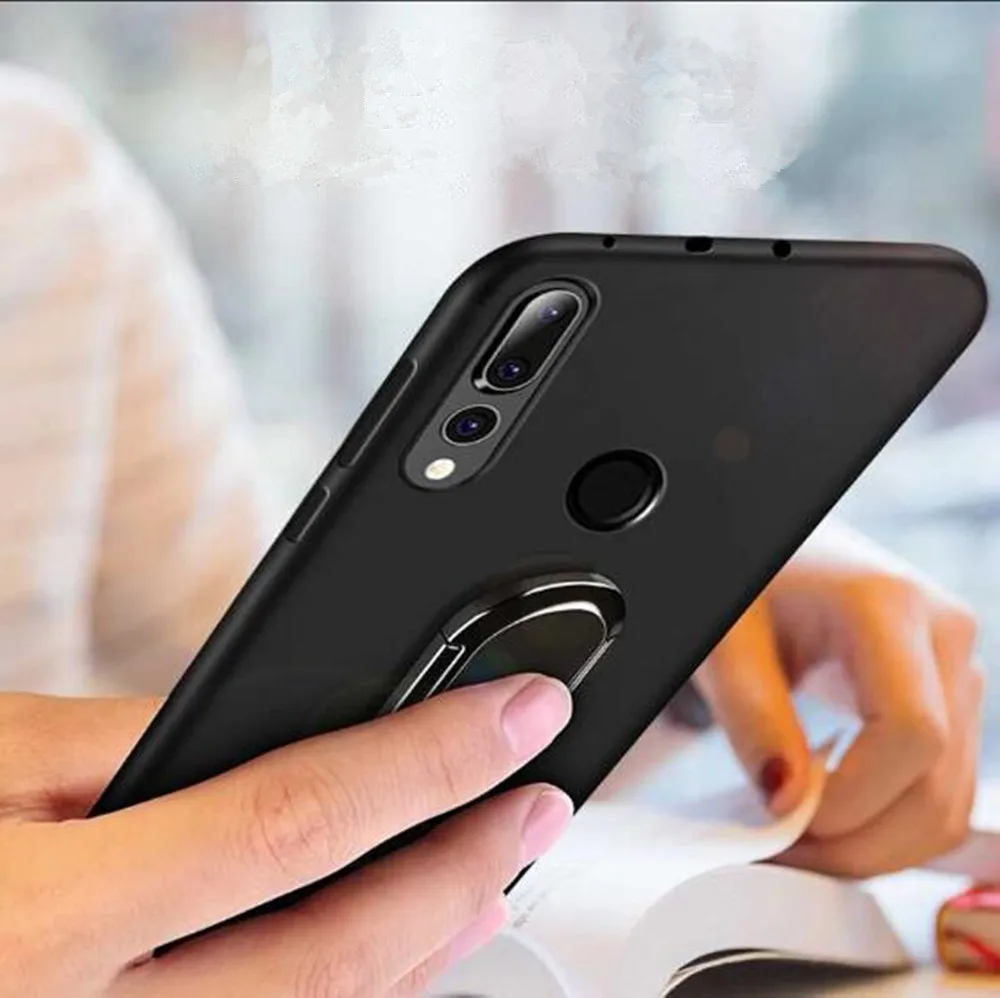For Google Pixel 3a / XL 4 4XL Case Finger Ring Holder Soft Matte Silicone Back Cover 3 Lite 3XL Capa | Мобильные телефоны и