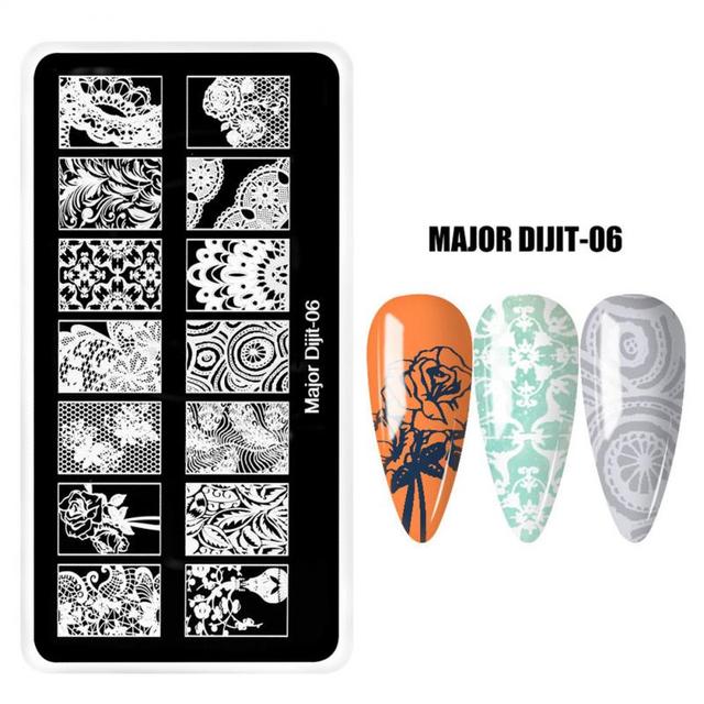 irregular shape Nail Stamping Plates Skull Template Dot Point Image Printing Stencil Nail print template Manicuring Tool