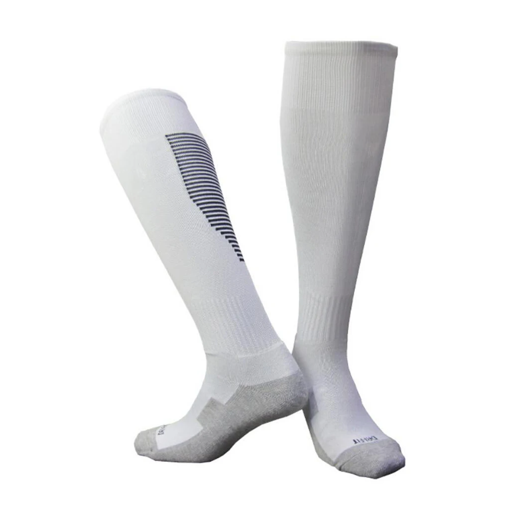 Football Socks Knee High Stripe Athletic Socks Sport Game Compression Stockings Breathable for Men Adults 