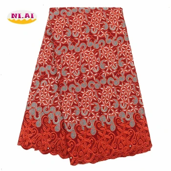 

NIAI African Voile Lace Fabric 2020 High Quality Lace Swiss Voile Lace Cotton Nigerian Lace Fabrics For Party Sewing XY3326B-5