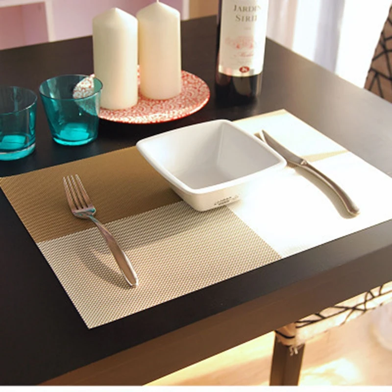 

PVC Heat-Proof Restaurant Mixed Color Place Mat Eco-friendly Multi-purpose coasters Washable Thicken Insulation Table Mat