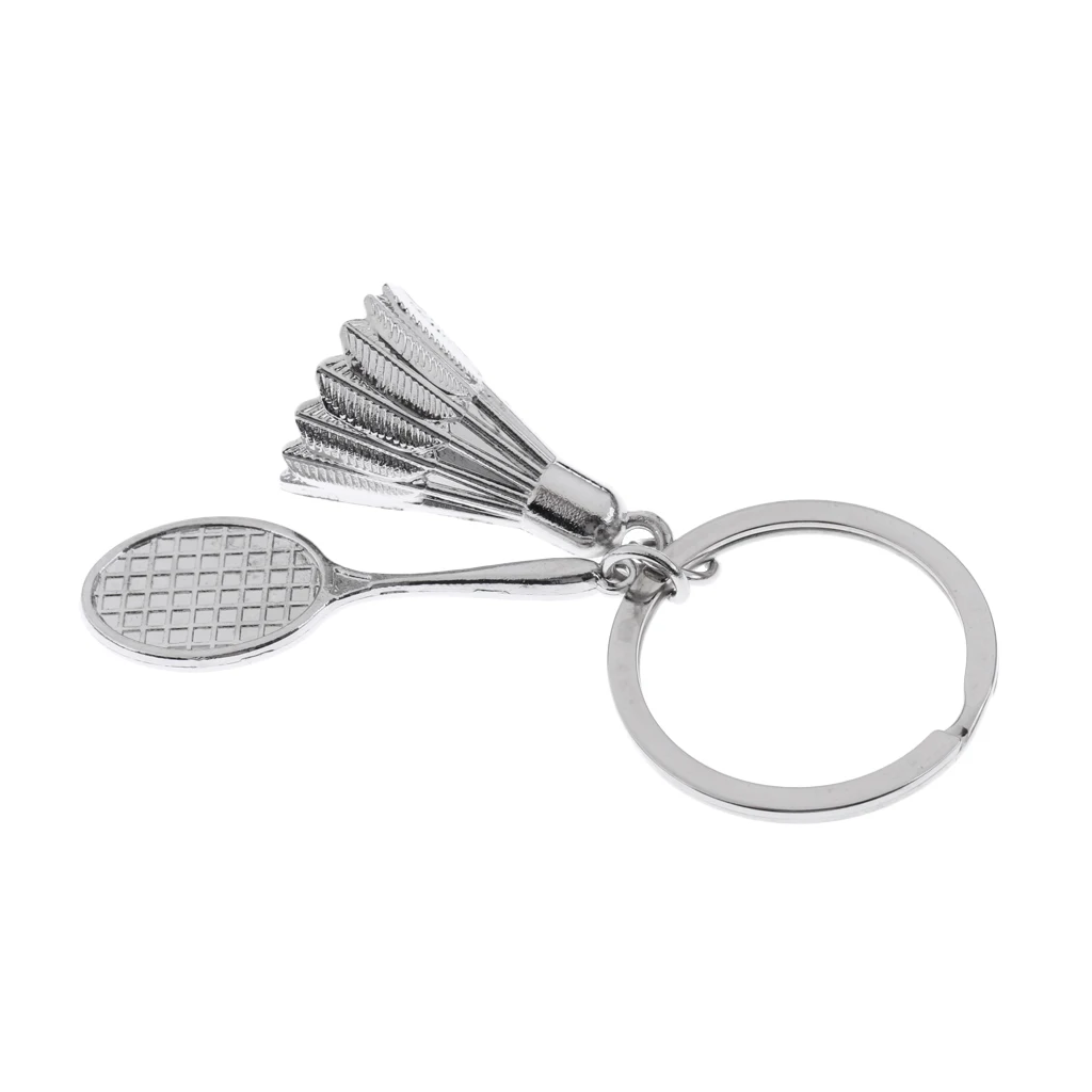 Mini Badminton Keychain Alloy Bag Pendant Key Ring Great Gift 