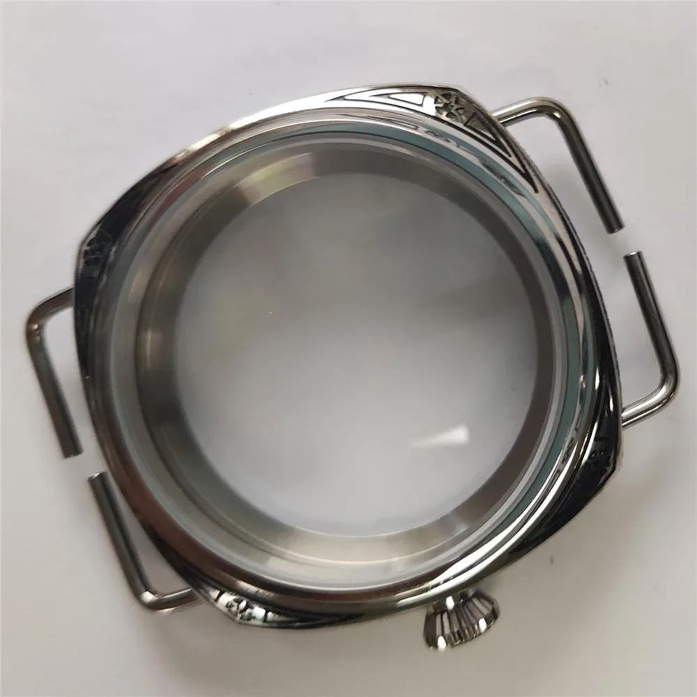 Case para Eta Movimento para St36 Case Inoxidável Esculpida Mão-enrolamento Polido Assista 6497 - 6498 Movimento 45mm 316l Aço - Image 4