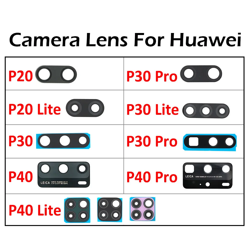 Стеклянная крышка объектива задней камеры 10 шт./лот с клеем для Huawei P20 P30 P40 Pro