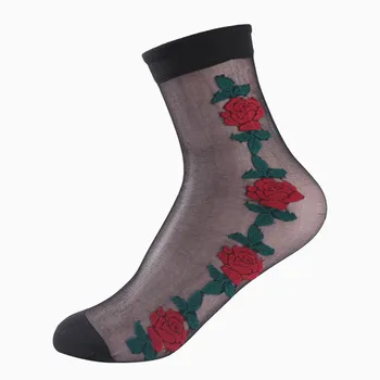 

2020 5 pairs of sexy fishnet ladies lace soft and comfortable transparent silk elastic socks with frills, transparent fun ankle