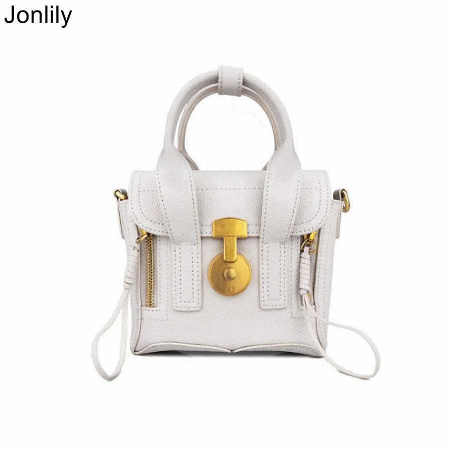 

Jonlily Women Genuine Leather Retro Shoulderbag Small Box Bag Female Fashion Messenger Bag Elegant Handbag Teens Daybag -KG257