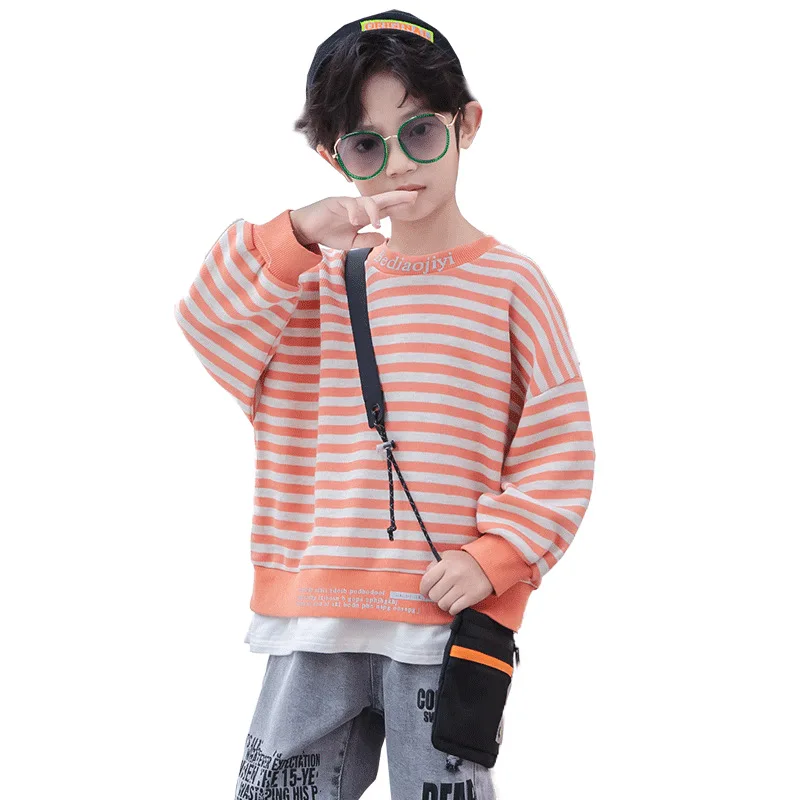 安いショッピング 男の子のための韓国スタイルのゆったりとした秋のセーター 10代の長袖の子供服 ツーピースの偽のセーター 高級百貨店 Sekkomon Jp