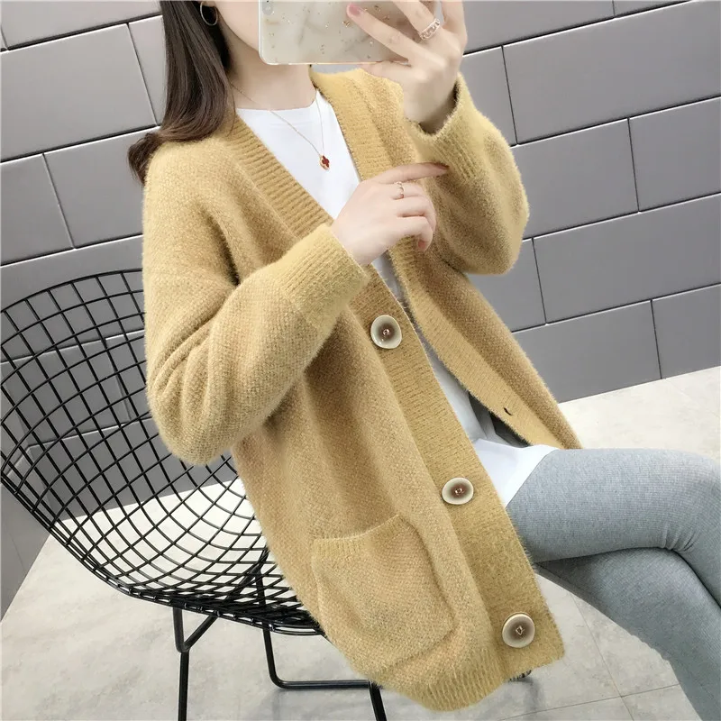 Best Price Blusas De Inverno Feminina In The 9270 Film New Winter Long Cultivate Morality Pocket Knit Cardigan 66-1 / F, 11 Row 5 Shelves