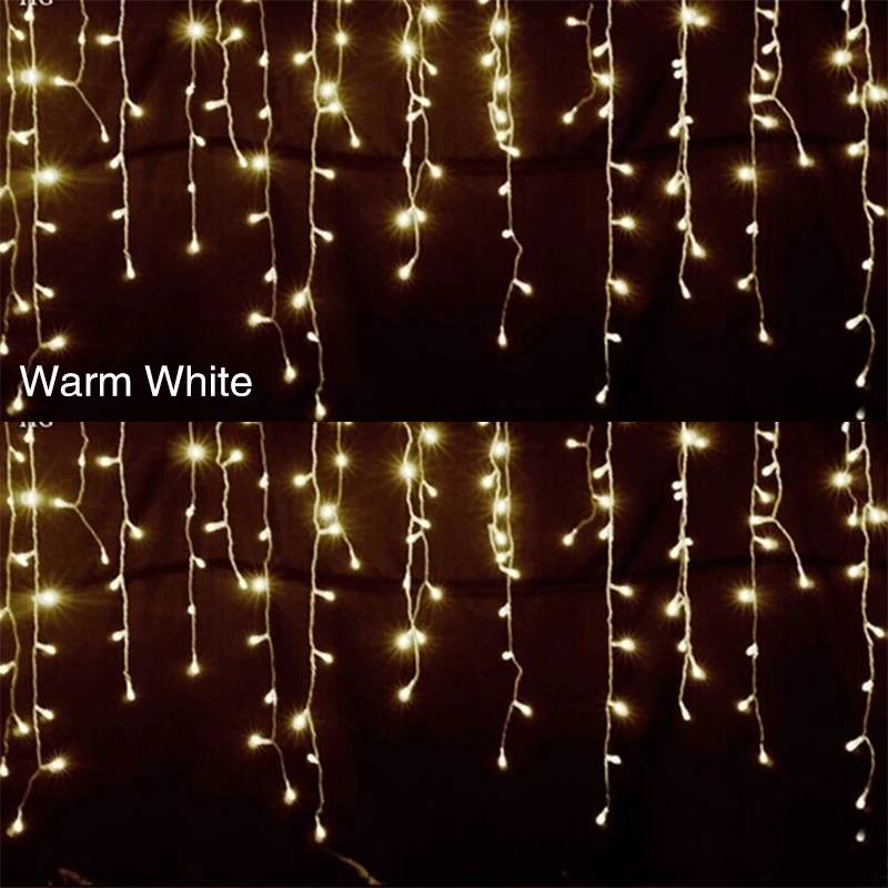 Warm White Солнечный источник питания 96 Светодиодный светильник для занавесок светодиодный светильник-Гирлянда для занавесок светящаяся гирлянда Романтический прочный садовый Рождественский Декор праздничный декор для двора - Испускаемый цвет: Warm White