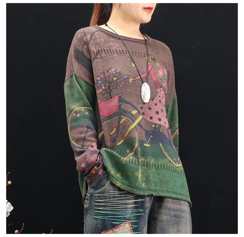 Max Lulu модная Корейская Женская толстовка с рисунком женские свитера с рисунками из мультфильмов трикотажные свободные свитера зимняя одежда